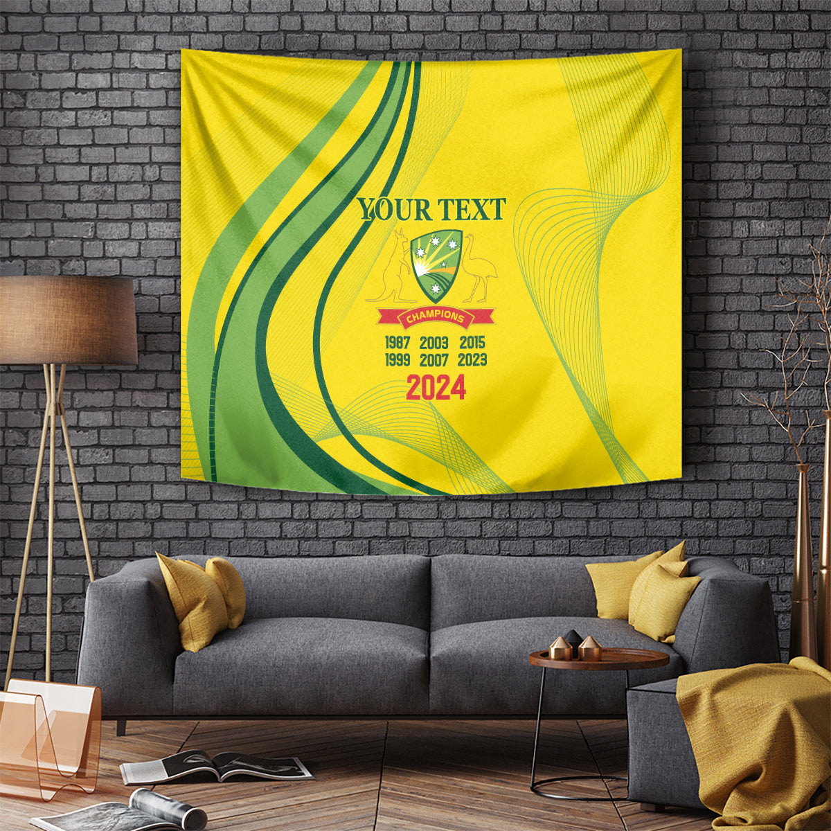 Australia Cricket World Cup 2024 Tapestry Aussie Make Champions - Vibe Hoodie Shop