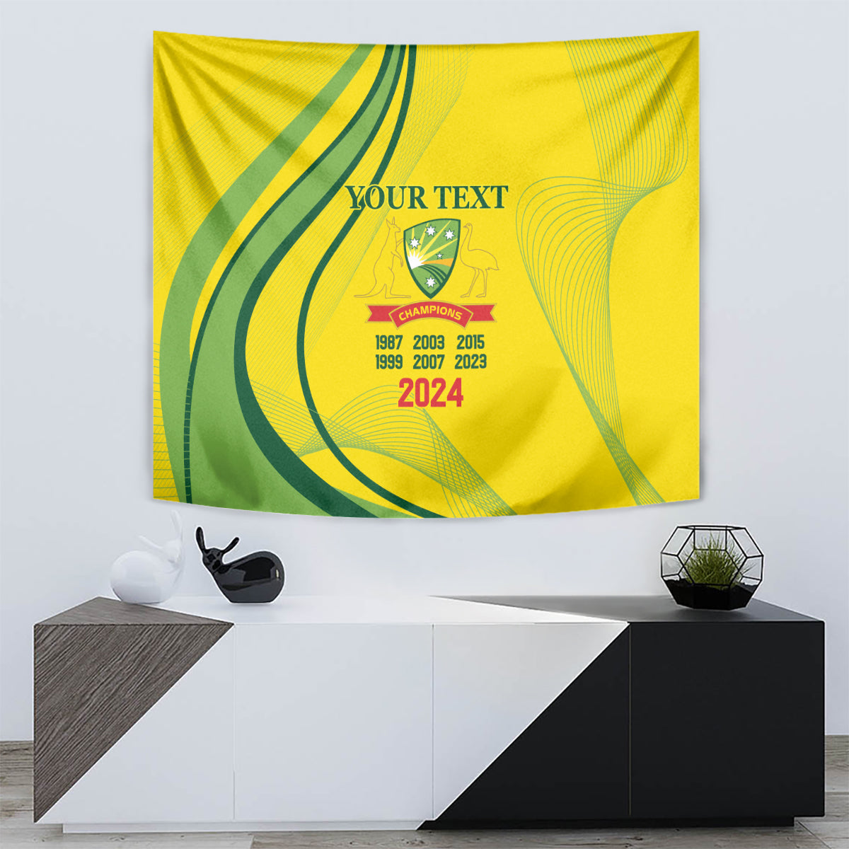 Australia Cricket World Cup 2024 Tapestry Aussie Make Champions - Vibe Hoodie Shop