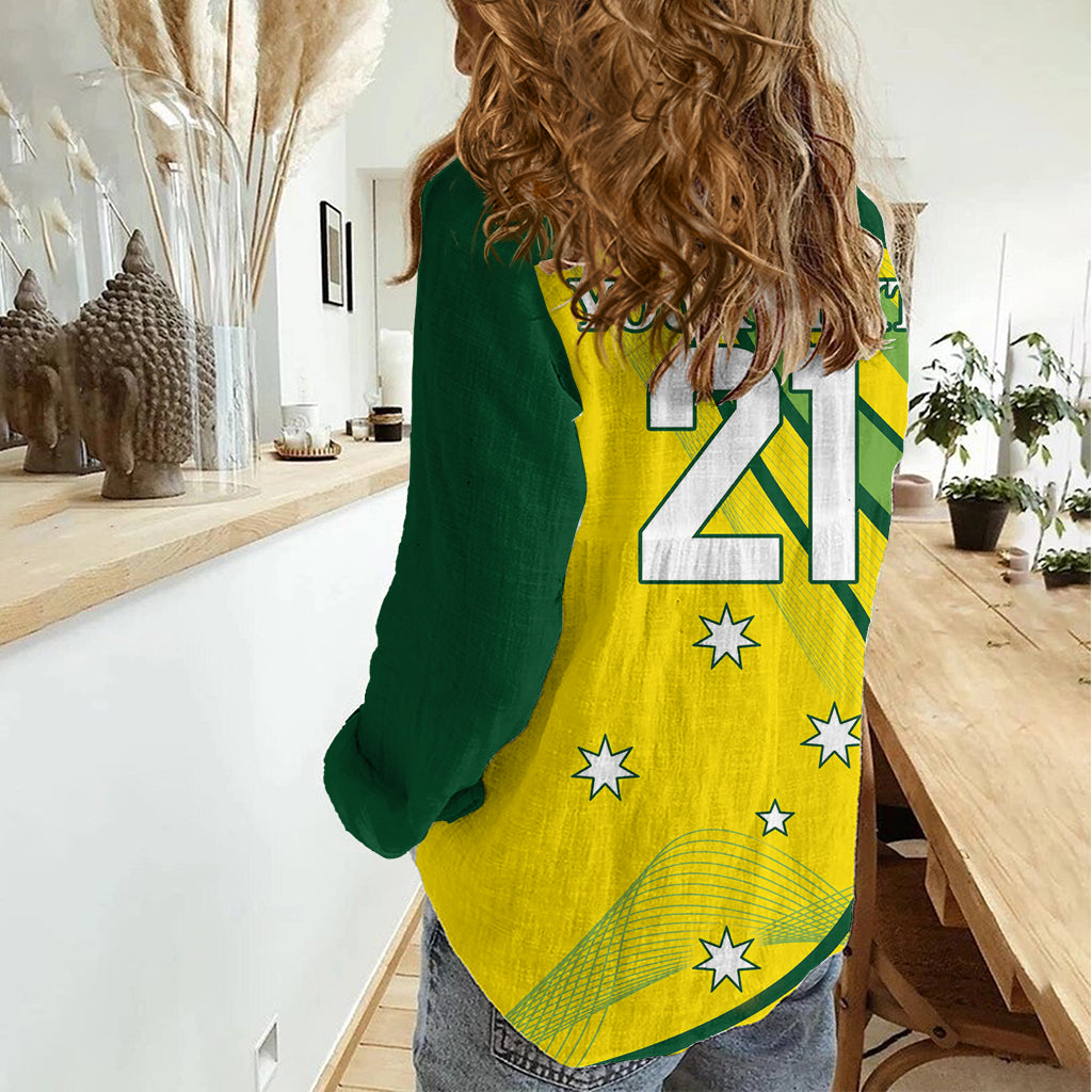 Australia Cricket World Cup 2024 Women Casual Shirt Aussie Make Champions - Vibe Hoodie Shop