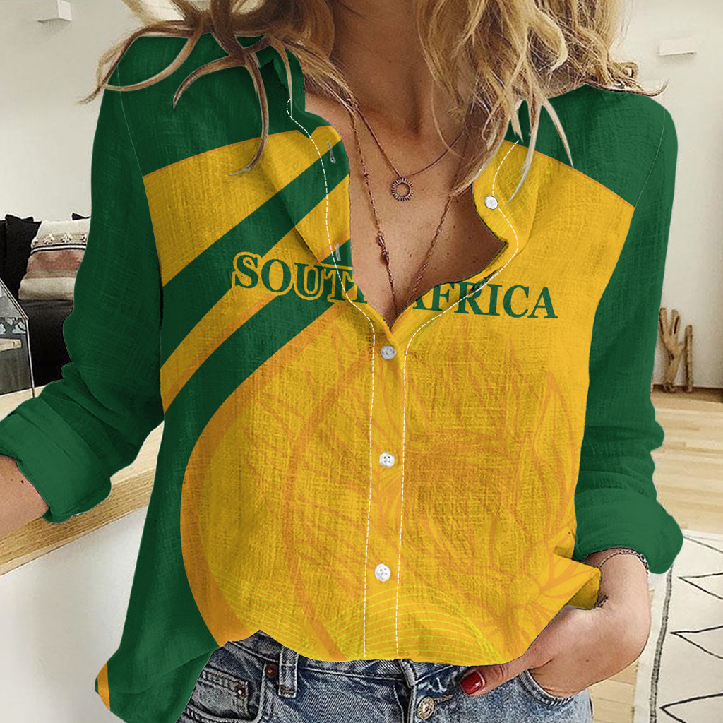 South Africa Cricket World Cup 2024 Women Casual Shirt Proteas Make Champions - Vibe Hoodie Shop