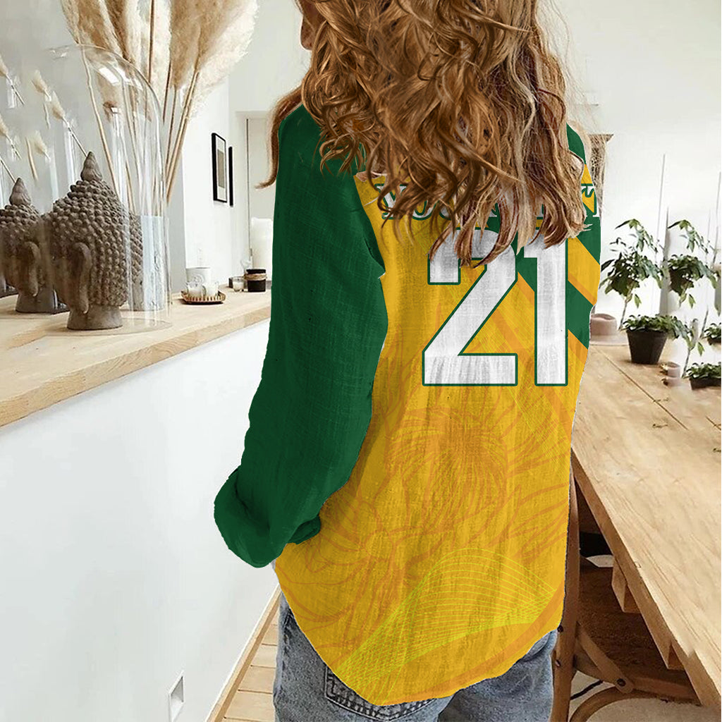South Africa Cricket World Cup 2024 Women Casual Shirt Proteas Make Champions - Vibe Hoodie Shop