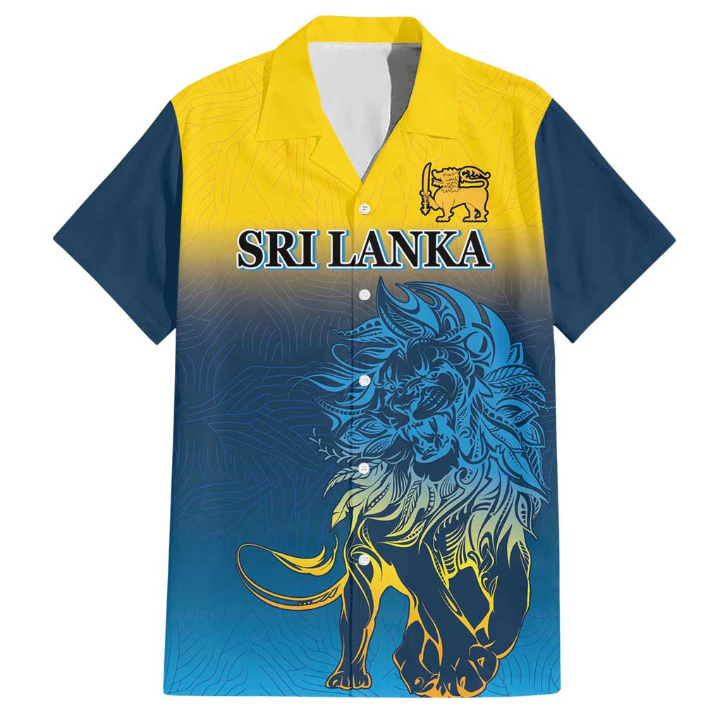 Custom Sri Lanka Cricket Hawaiian Shirt With Simple Lions Version - Vibe Hoodie Shop