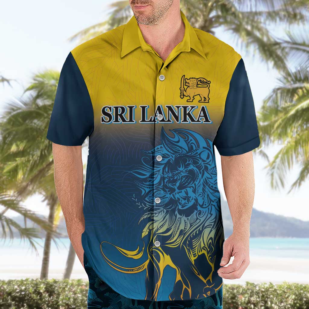 Custom Sri Lanka Cricket Hawaiian Shirt With Simple Lions Version - Vibe Hoodie Shop