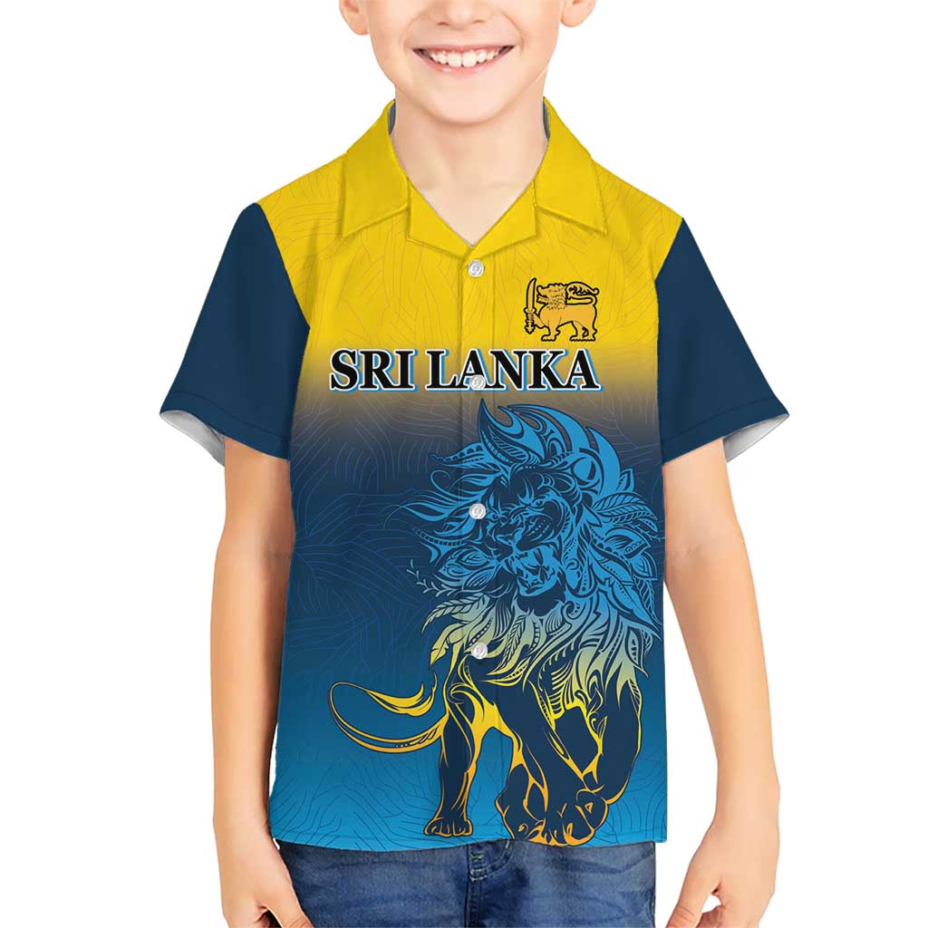 Custom Sri Lanka Cricket Hawaiian Shirt With Simple Lions Version - Vibe Hoodie Shop