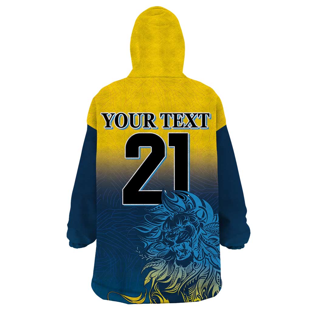 Custom Sri Lanka Cricket Wearable Blanket Hoodie With Simple Lions Version - Vibe Hoodie Shop