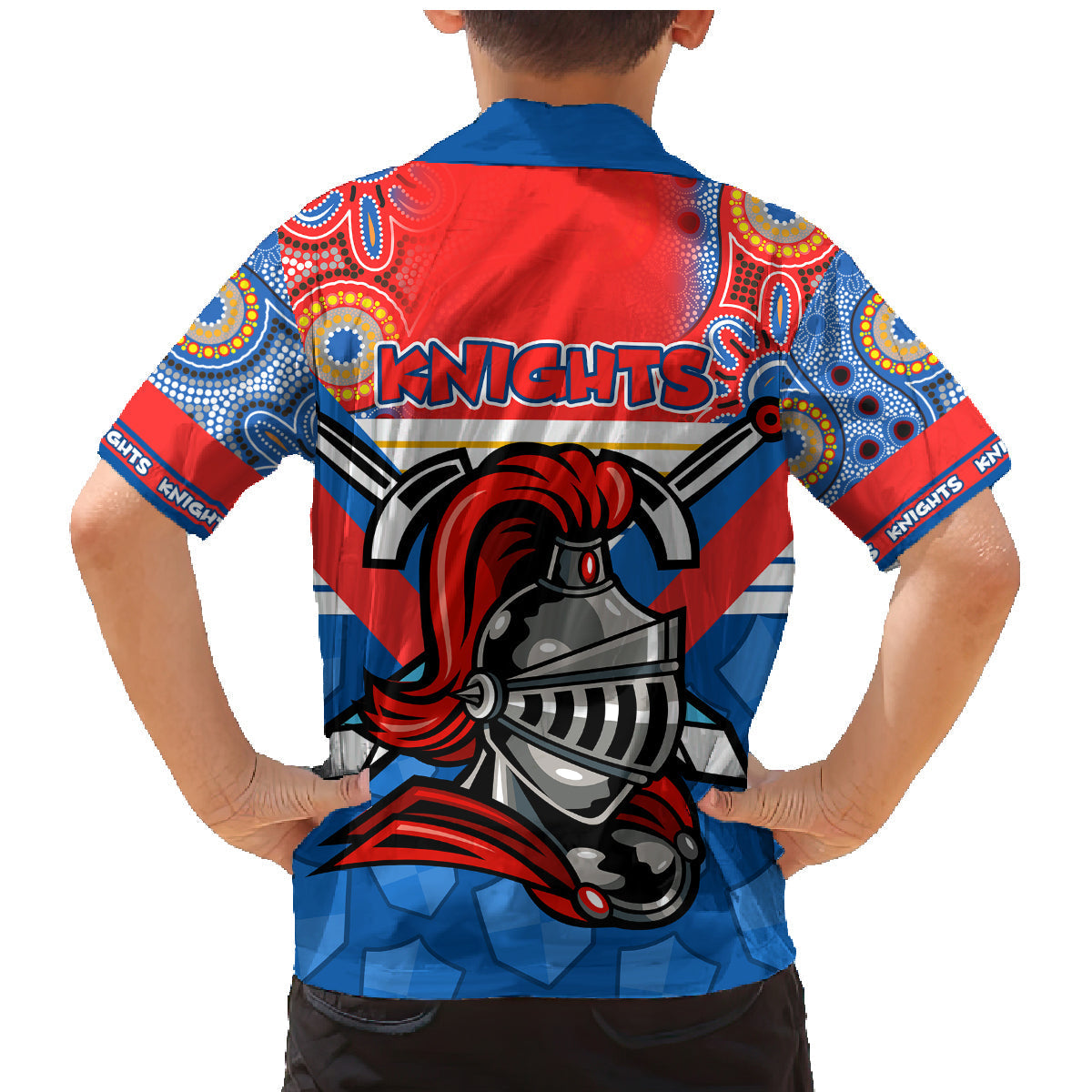 nrl-knight-family-matching-mermaid-dress-and-hawaiian-shirt-proud-newcastle-aboriginal-vibe