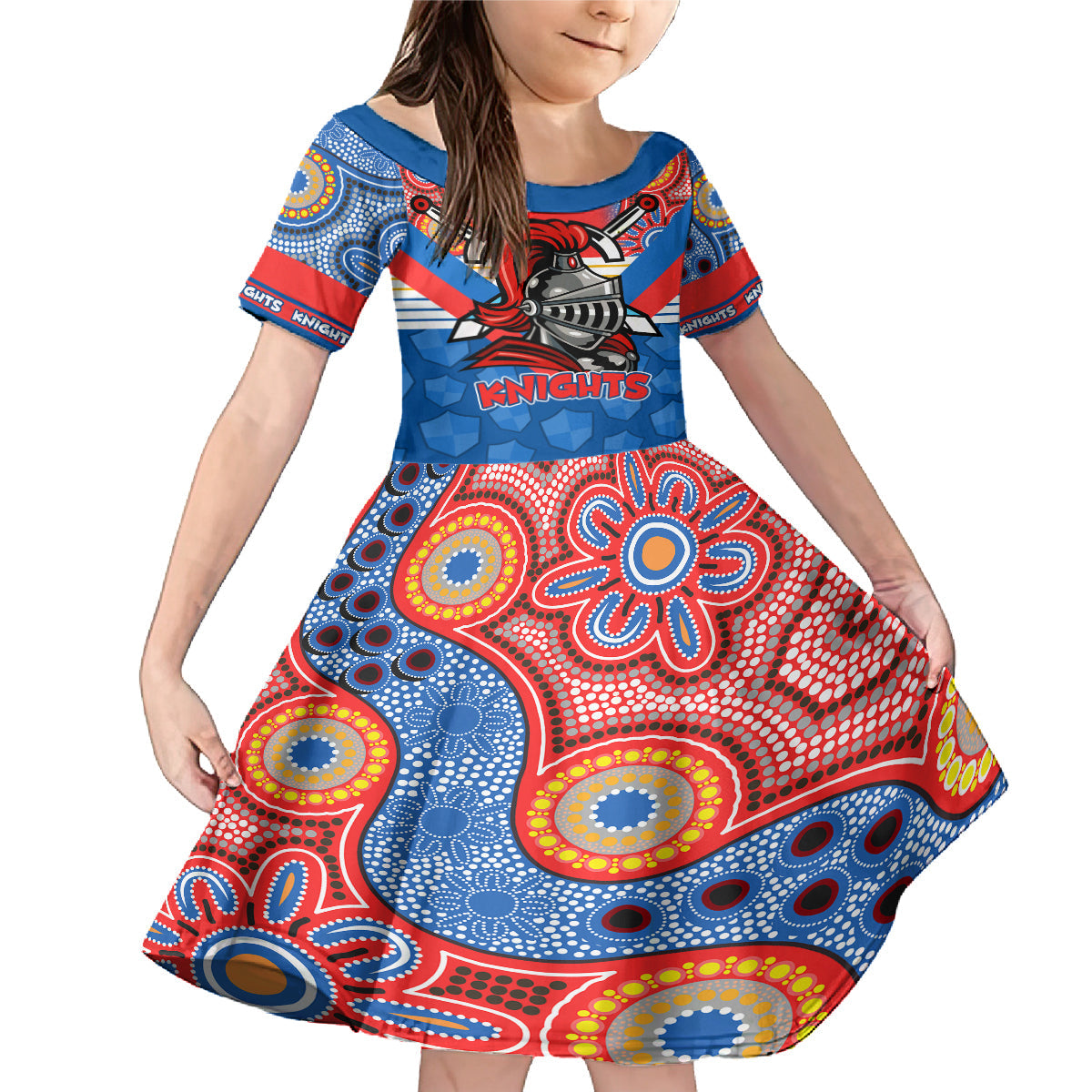 nrl-knight-family-matching-mermaid-dress-and-hawaiian-shirt-proud-newcastle-aboriginal-vibe