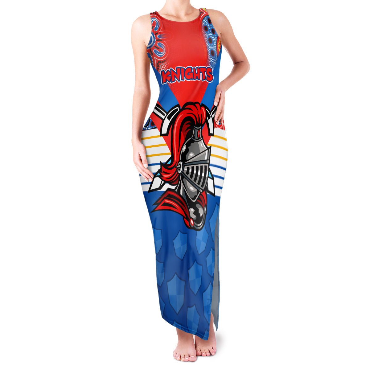 nrl-knight-family-matching-tank-maxi-dress-and-hawaiian-shirt-proud-newcastle-aboriginal-vibe
