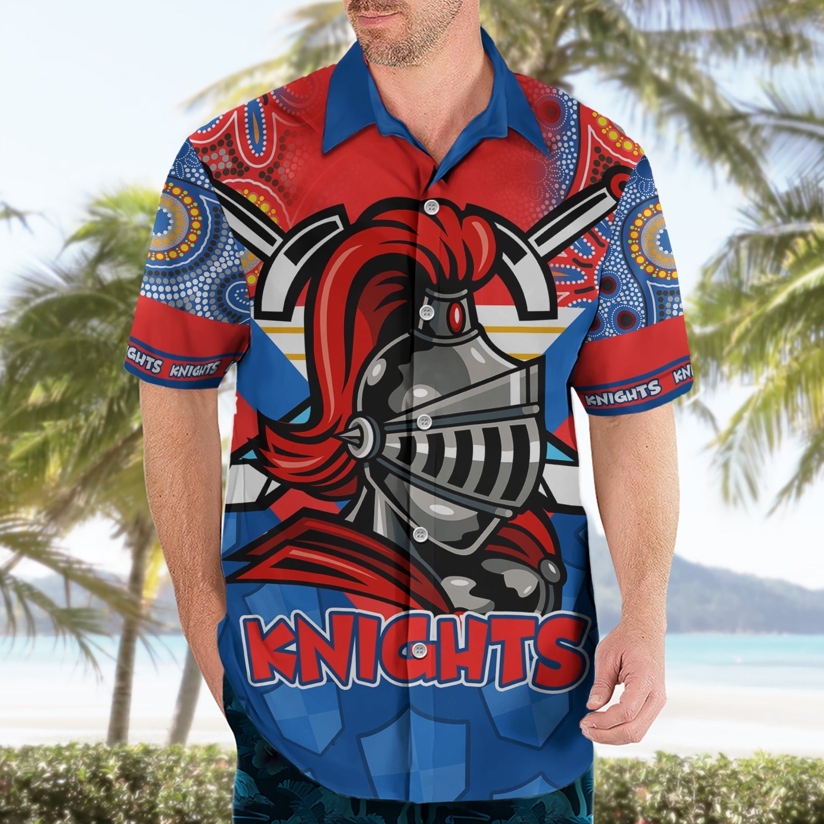 NRL Knight Hawaiian Shirt Proud Newcastle Aboriginal Vibe - Vibe Hoodie Shop