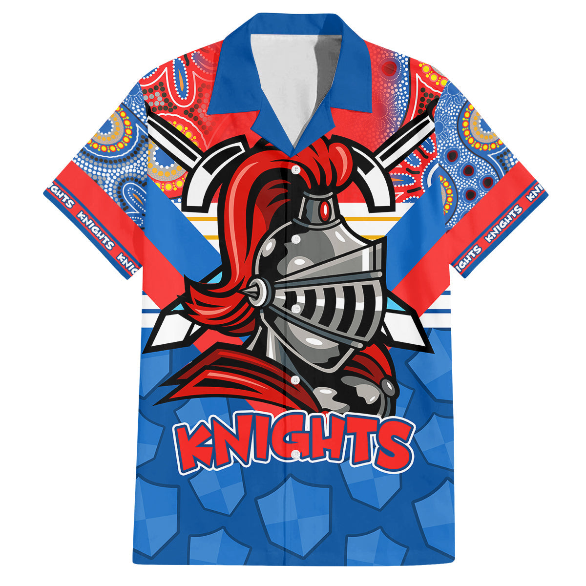 custom-nrl-knight-family-matching-long-sleeve-bodycon-dress-and-hawaiian-shirt-proud-newcastle-aboriginal-vibe