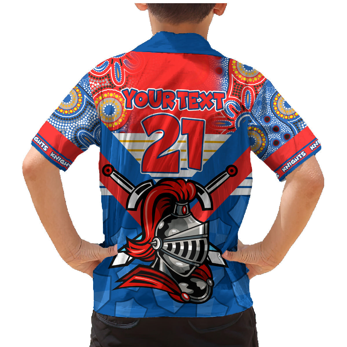 custom-nrl-knight-family-matching-mermaid-dress-and-hawaiian-shirt-proud-newcastle-aboriginal-vibe