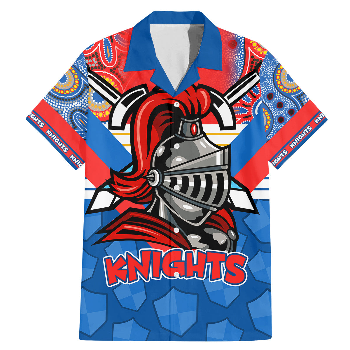 custom-nrl-knight-family-matching-mermaid-dress-and-hawaiian-shirt-proud-newcastle-aboriginal-vibe
