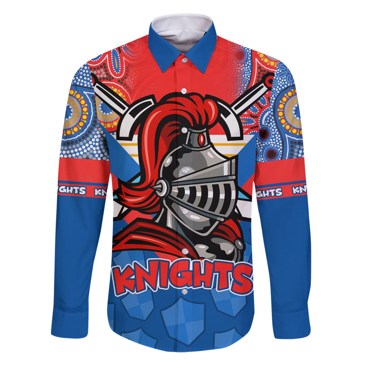 custom-nrl-knight-family-matching-puletasi-dress-and-hawaiian-shirt-proud-newcastle-aboriginal-vibe