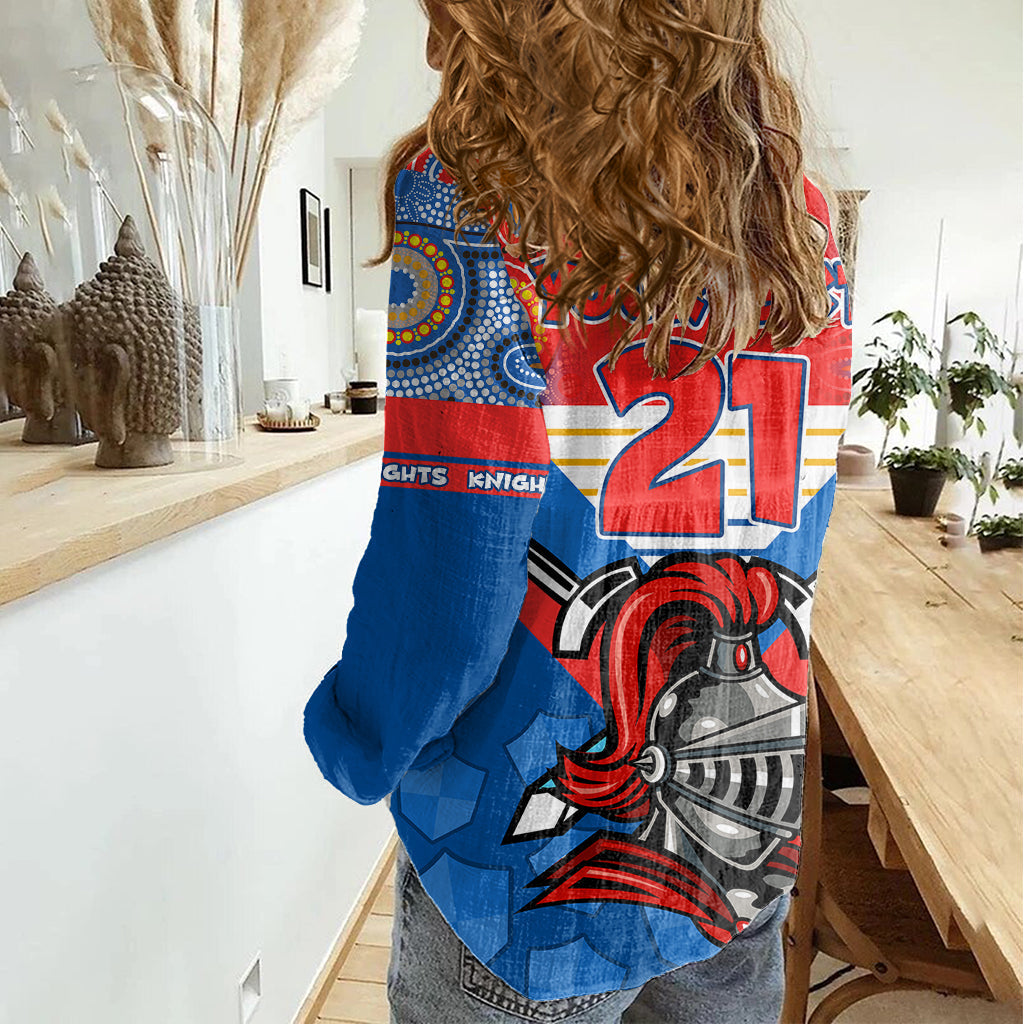 Custom NRL Knight Women Casual Shirt Proud Newcastle Aboriginal Vibe - Vibe Hoodie Shop