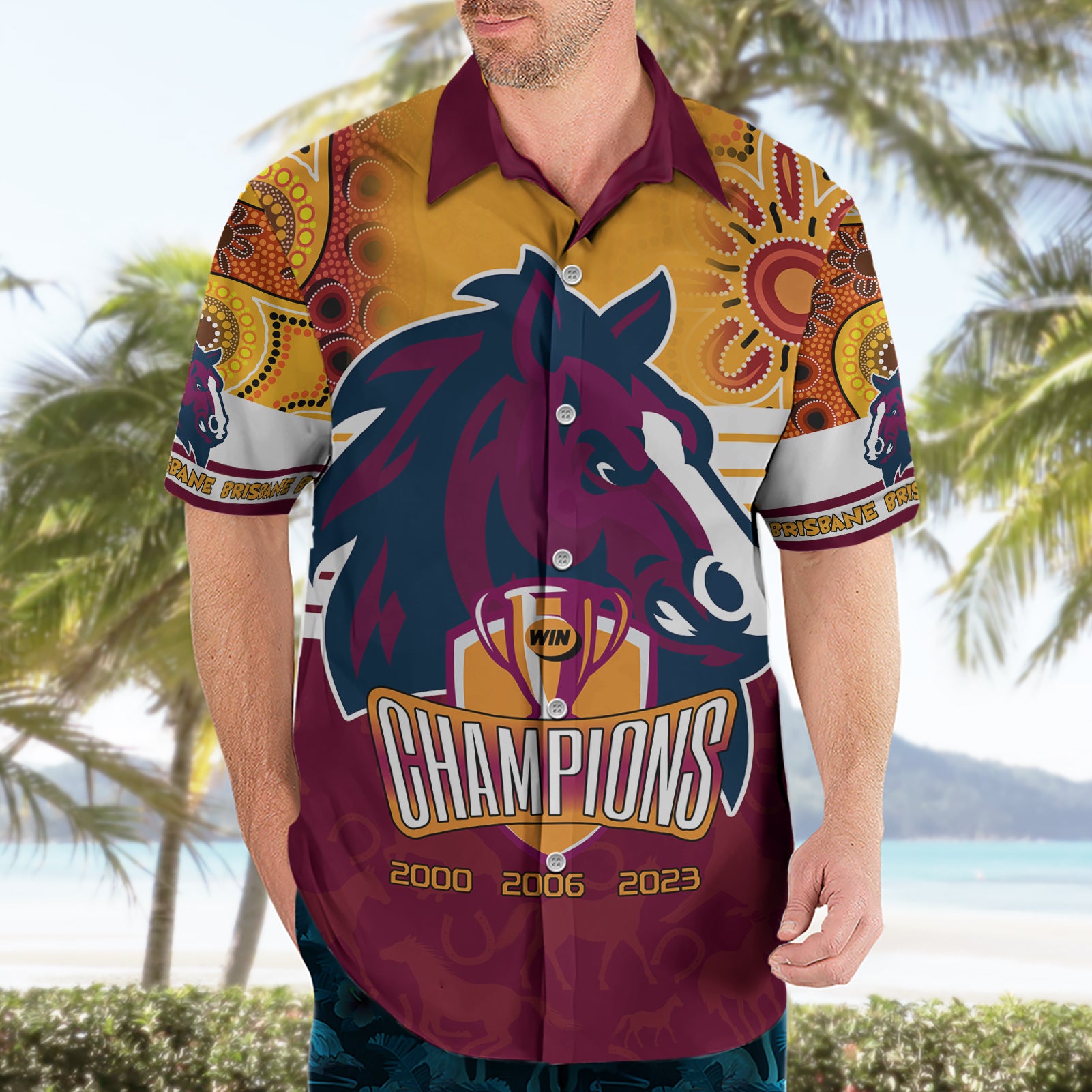 Custom NRL Broncos Champions 2023 Hawaiian Shirt Proud Newcastle Aboriginal Vibe - Vibe Hoodie Shop