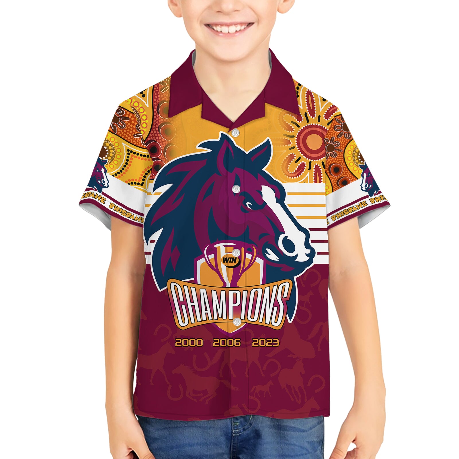 Custom NRL Broncos Champions 2023 Hawaiian Shirt Proud Newcastle Aboriginal Vibe - Vibe Hoodie Shop