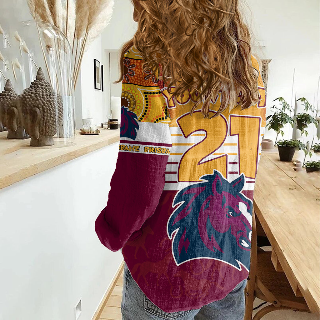 Custom NRL Broncos Champions 2023 Women Casual Shirt Proud Newcastle Aboriginal Vibe - Vibe Hoodie Shop