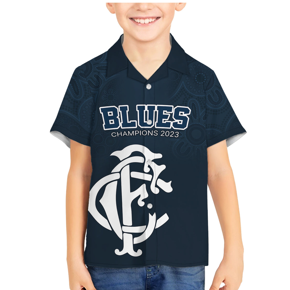 afl-blues-champions-2023-family-matching-mermaid-dress-and-hawaiian-shirt-proud-carlton-aboriginal-vibe