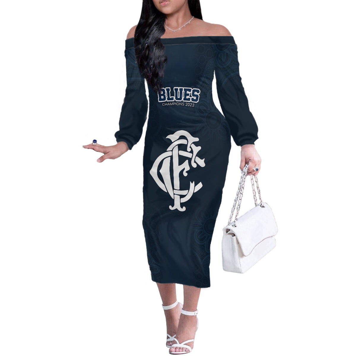 afl-blues-champions-2023-family-matching-off-shoulder-long-sleeve-dress-and-hawaiian-shirt-proud-carlton-aboriginal-vibe