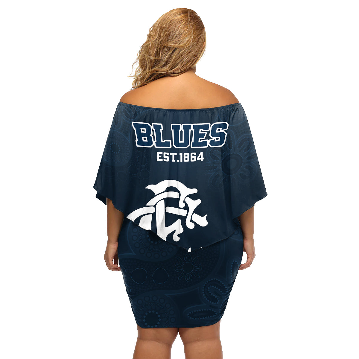 afl-blues-champions-2023-family-matching-off-shoulder-short-dress-and-hawaiian-shirt-proud-carlton-aboriginal-vibe