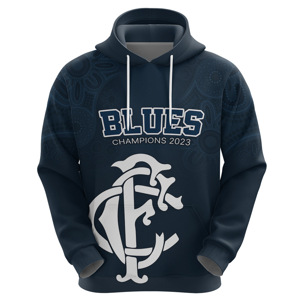 AFL Blues Champions 2023 Hoodie Proud Carlton Aboriginal Vibe LT9 - Vibe Hoodie Shop