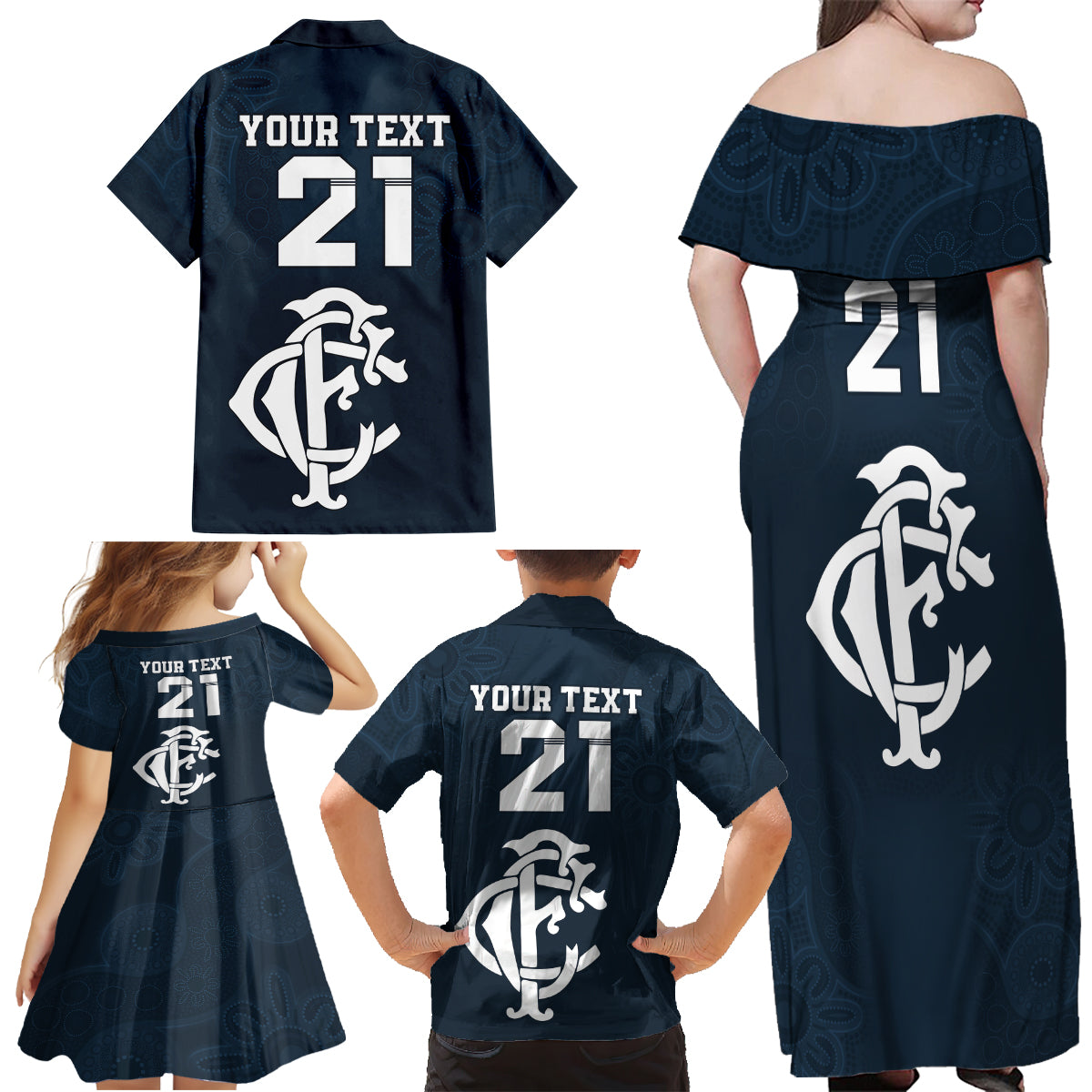 custom-afl-blues-champions-2023-family-matching-off-shoulder-maxi-dress-and-hawaiian-shirt-proud-carlton-aboriginal-vibe