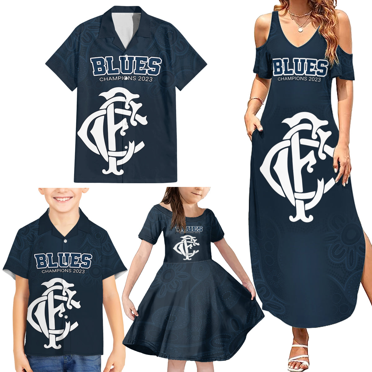 custom-afl-blues-champions-2023-family-matching-summer-maxi-dress-and-hawaiian-shirt-proud-carlton-aboriginal-vibe