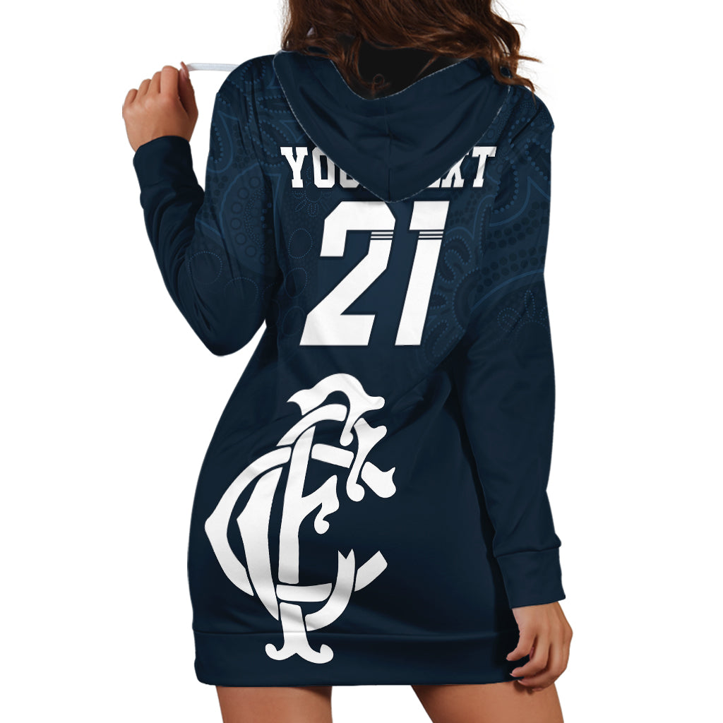 Custom AFL Blues Champions 2023 Hoodie Dress Proud Carlton Aboriginal Vibe - Vibe Hoodie Shop