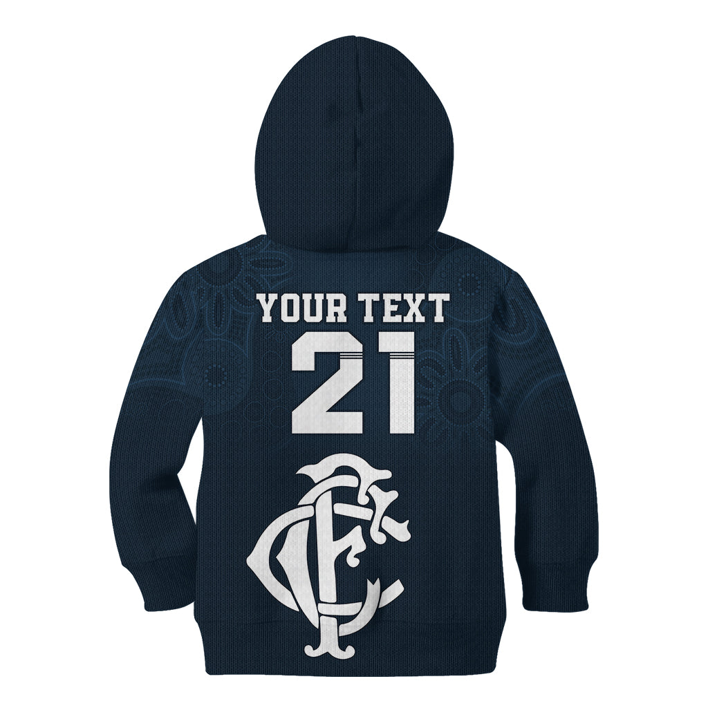 Custom AFL Blues Champions 2023 Kid Hoodie Proud Carlton Aboriginal Vibe - Vibe Hoodie Shop