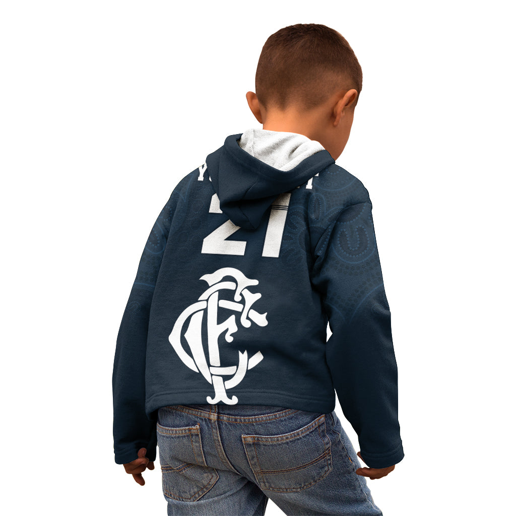 Custom AFL Blues Champions 2023 Kid Hoodie Proud Carlton Aboriginal Vibe - Vibe Hoodie Shop