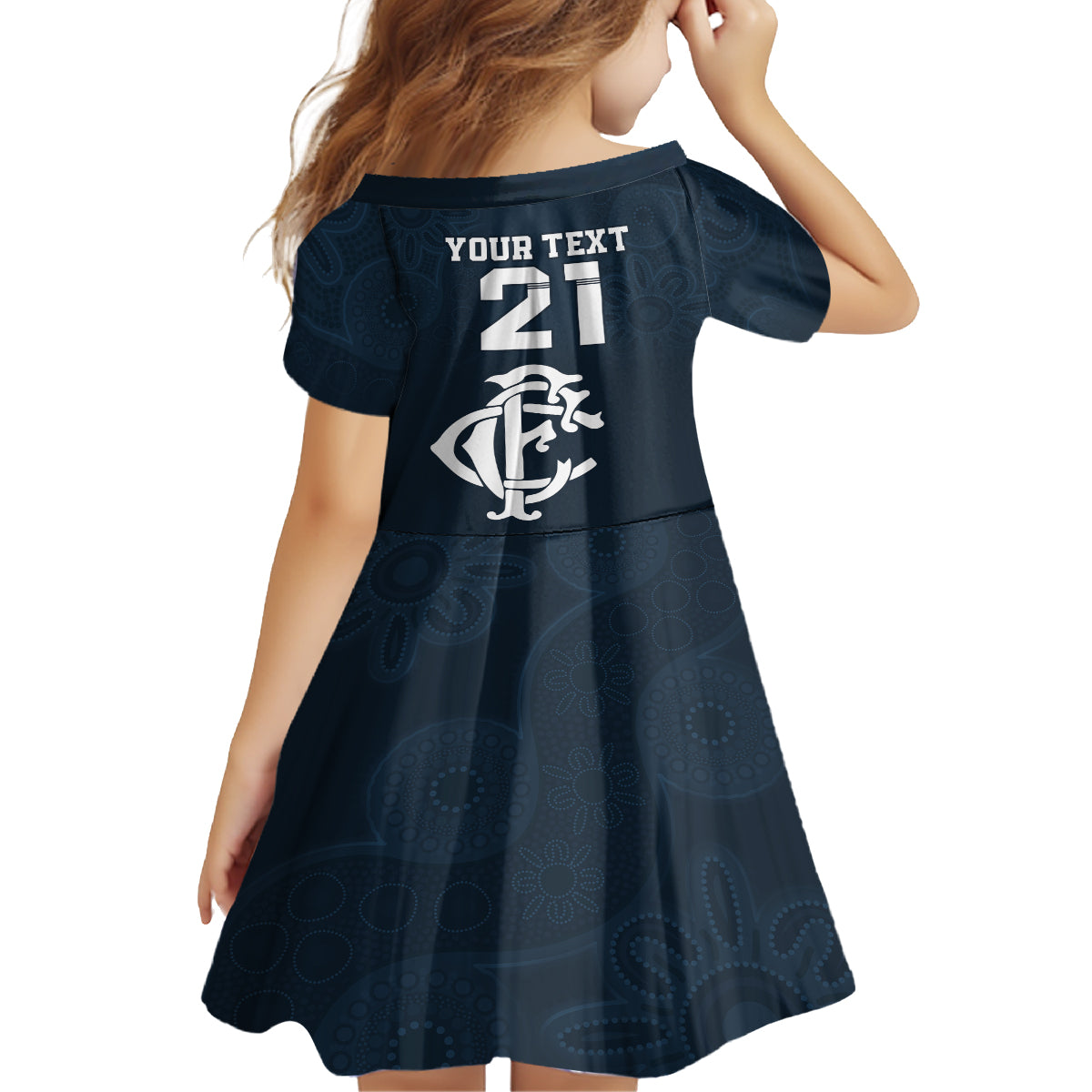 Custom AFL Blues Champions 2023 Kid Short Sleeve Dress Proud Carlton Aboriginal Vibe - Vibe Hoodie Shop