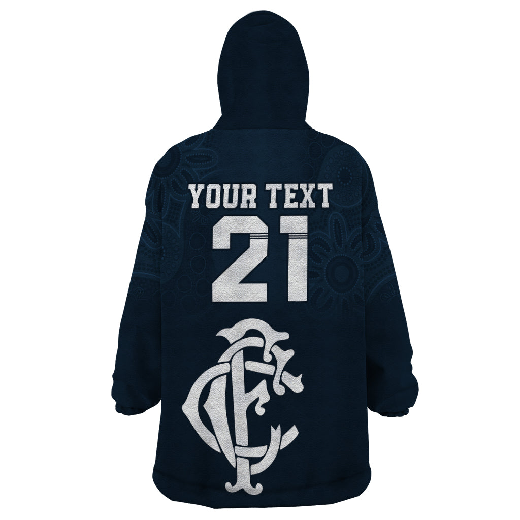 Custom AFL Blues Champions 2023 Wearable Blanket Hoodie Proud Carlton Aboriginal Vibe - Vibe Hoodie Shop