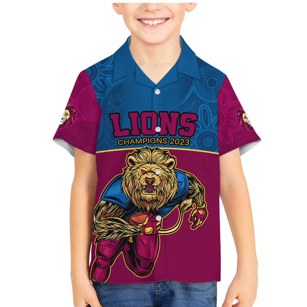 afl-lions-champions-2023-family-matching-mermaid-dress-and-hawaiian-shirt-proud-brisbane-aboriginal-vibe