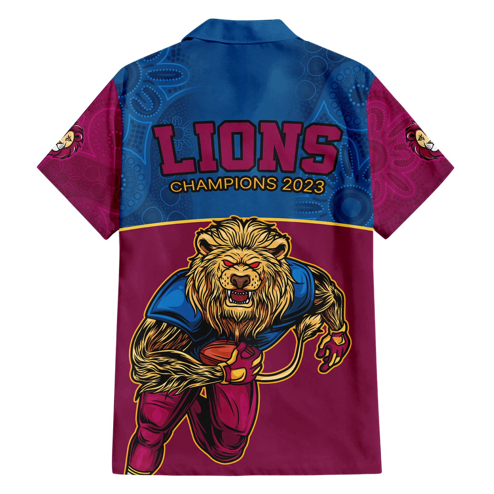 afl-lions-champions-2023-family-matching-short-sleeve-bodycon-dress-and-hawaiian-shirt-proud-brisbane-aboriginal-vibe