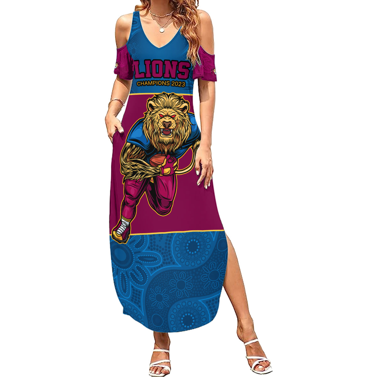 afl-lions-champions-2023-family-matching-summer-maxi-dress-and-hawaiian-shirt-proud-brisbane-aboriginal-vibe