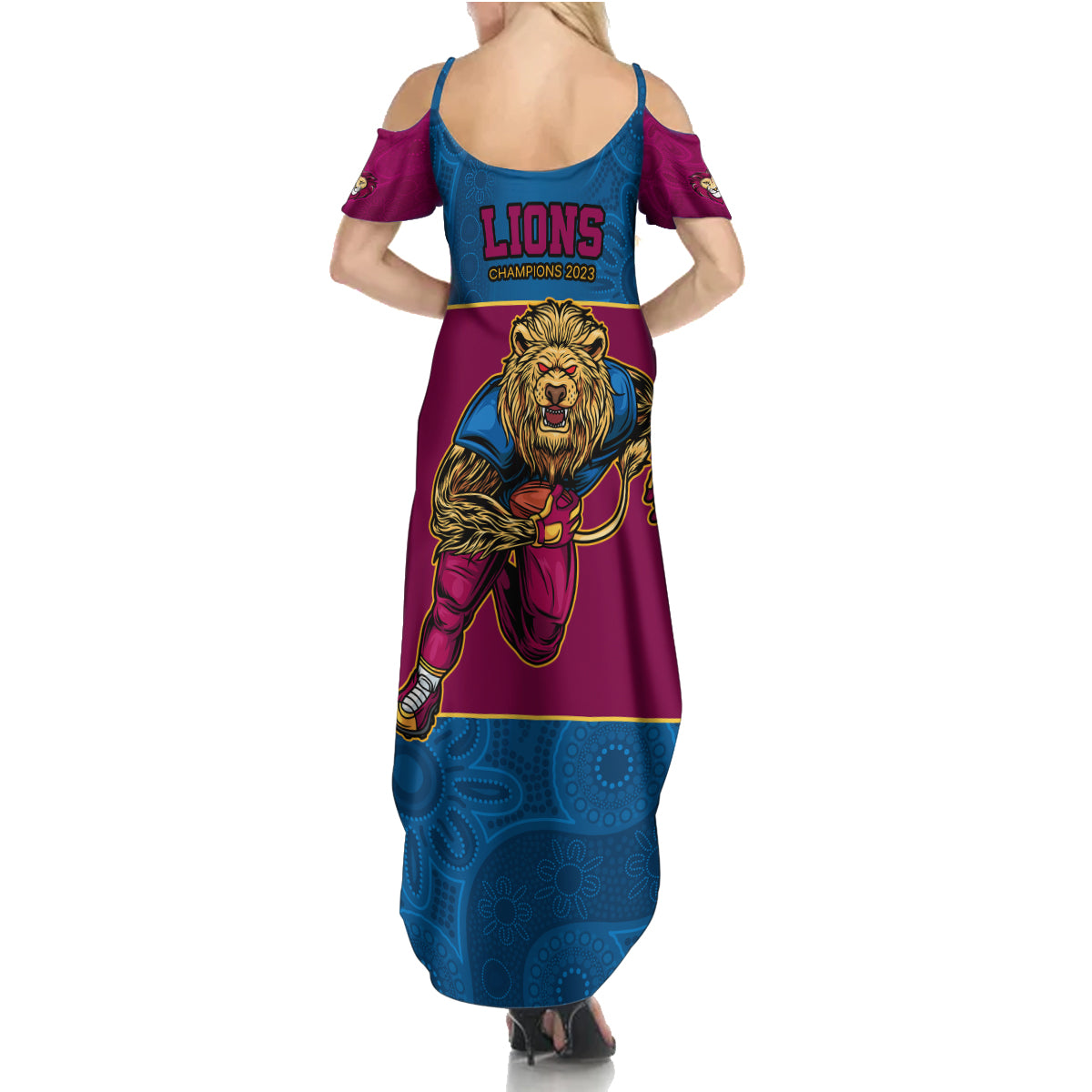 afl-lions-champions-2023-family-matching-summer-maxi-dress-and-hawaiian-shirt-proud-brisbane-aboriginal-vibe