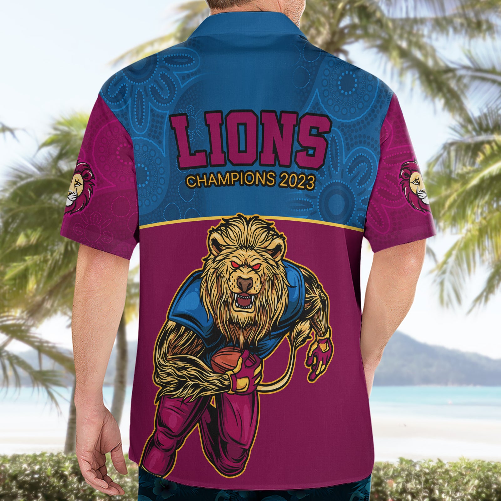 AFL Lions Champions 2023 Hawaiian Shirt Proud Brisbane Aboriginal Vibe - Vibe Hoodie Shop
