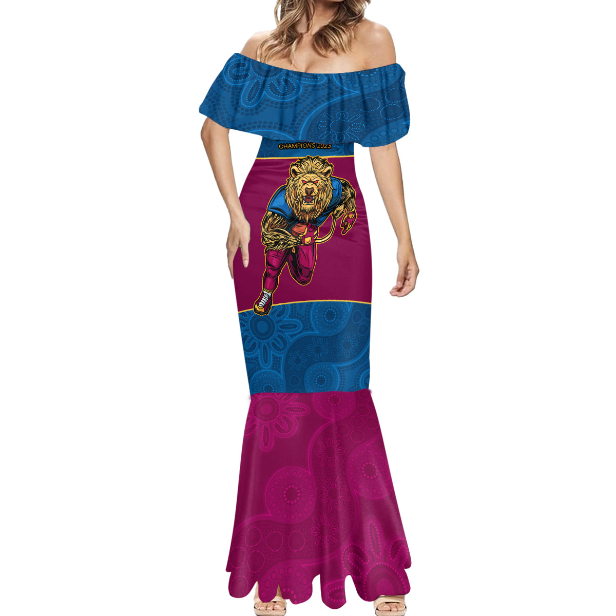 afl-lions-champions-2023-mermaid-dress-proud-brisbane-aboriginal-vibe