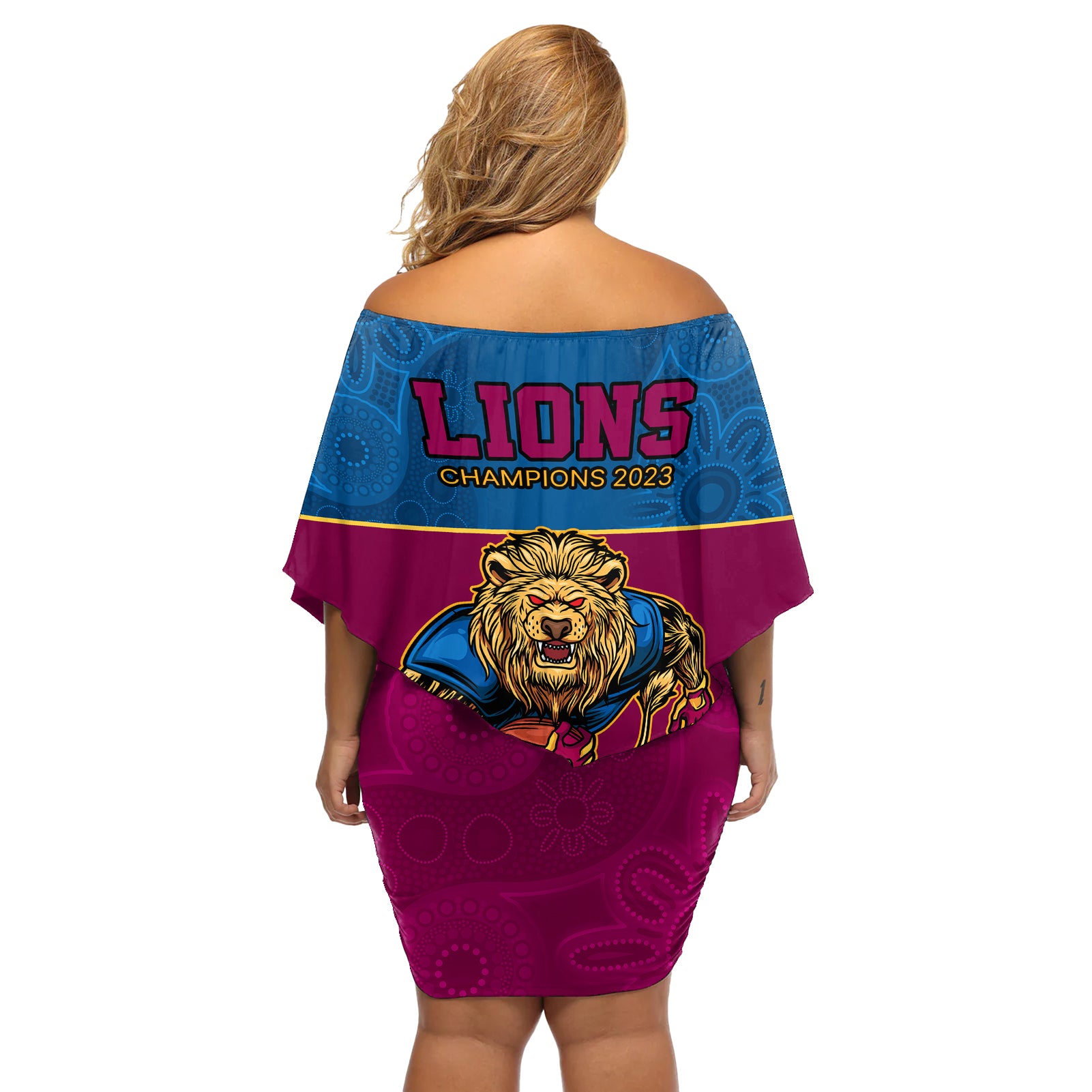 afl-lions-champions-2023-off-shoulder-short-dress-proud-brisbane-aboriginal-vibe