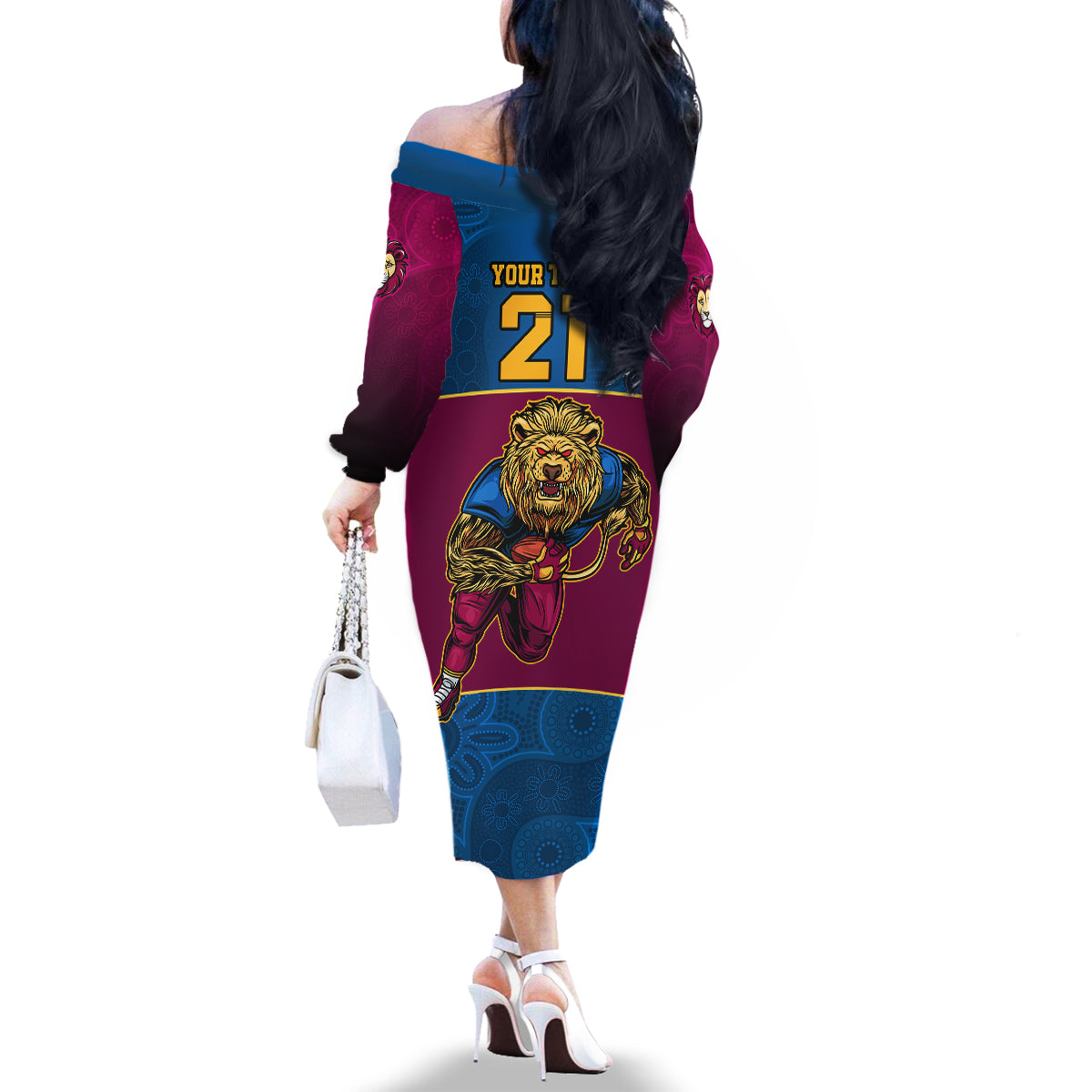 custom-afl-lions-champions-2023-family-matching-off-shoulder-long-sleeve-dress-and-hawaiian-shirt-proud-brisbane-aboriginal-vibe