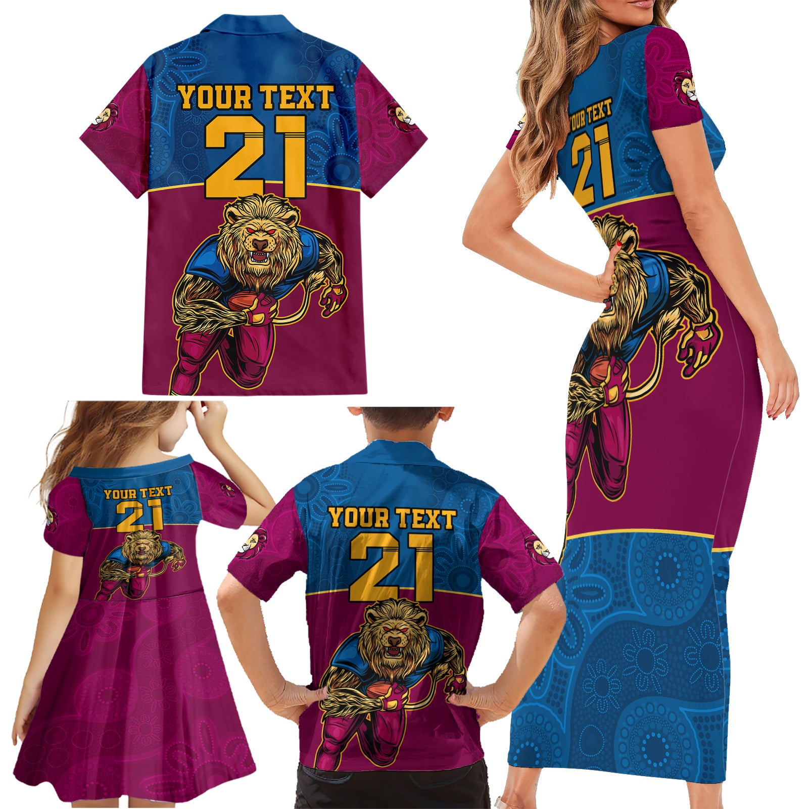 custom-afl-lions-champions-2023-family-matching-short-sleeve-bodycon-dress-and-hawaiian-shirt-proud-brisbane-aboriginal-vibe