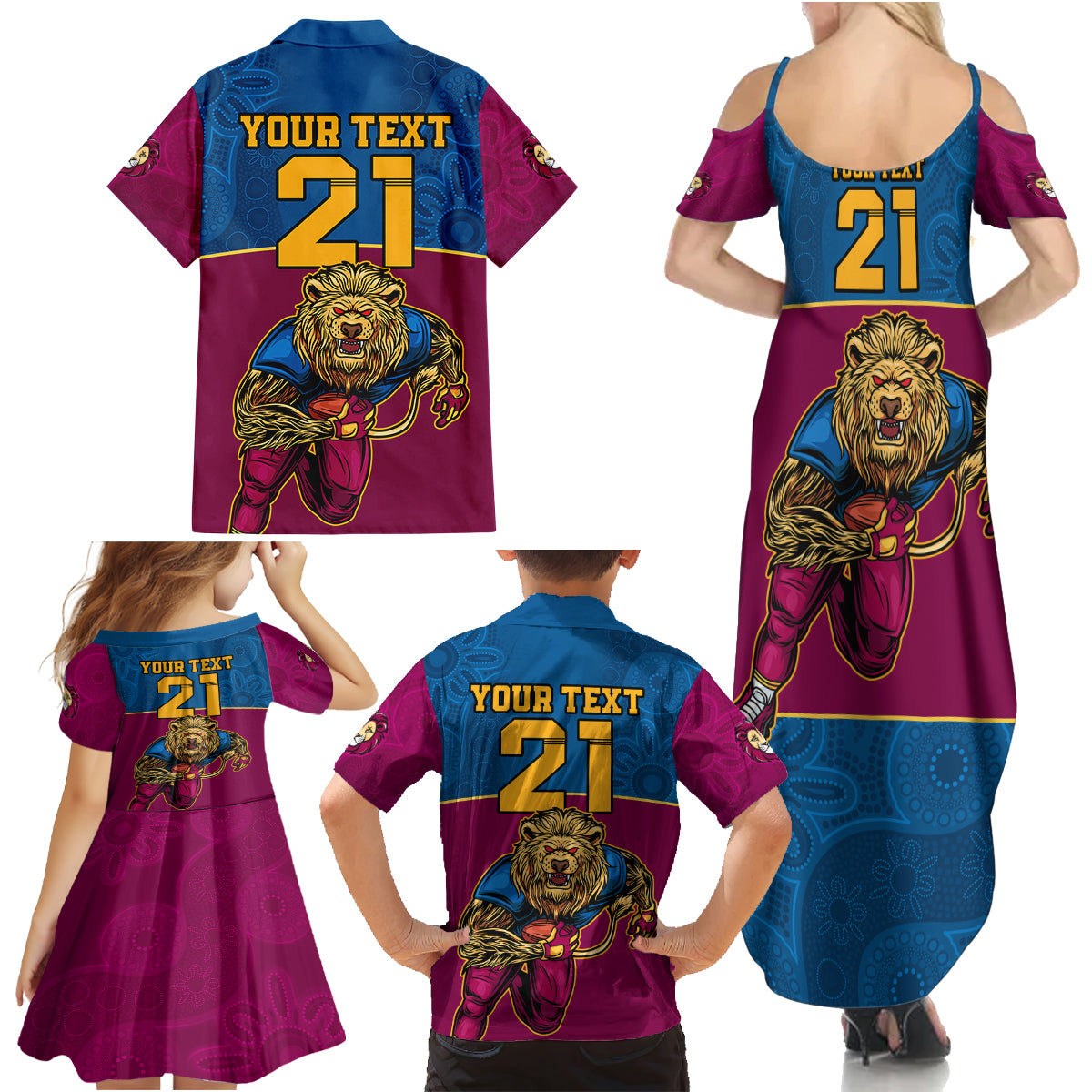 custom-afl-lions-champions-2023-family-matching-summer-maxi-dress-and-hawaiian-shirt-proud-brisbane-aboriginal-vibe