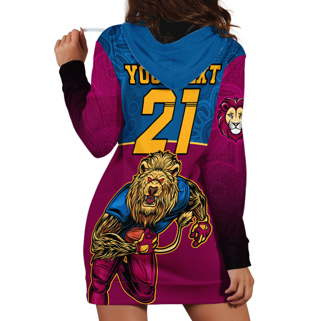 Custom AFL Lions Champions 2023 Hoodie Dress Proud Brisbane Aboriginal Vibe - Vibe Hoodie Shop