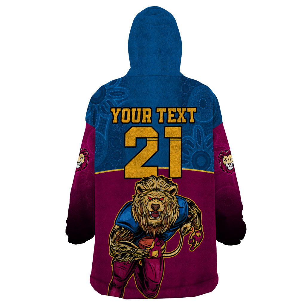 Custom AFL Lions Champions 2023 Wearable Blanket Hoodie Proud Brisbane Aboriginal Vibe - Vibe Hoodie Shop