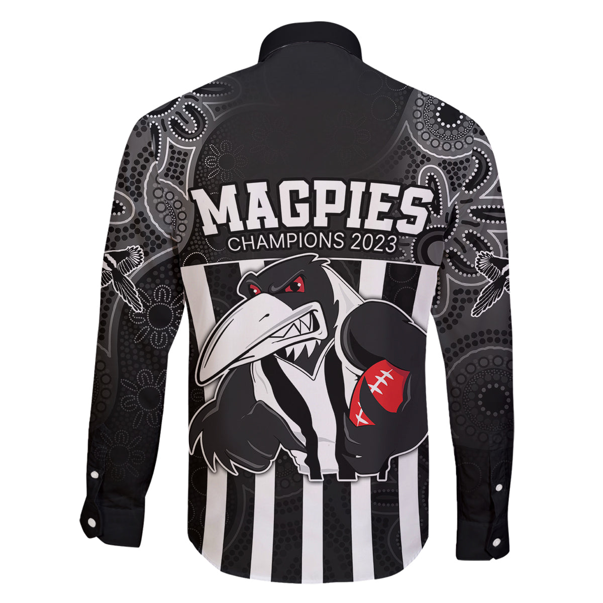 afl-magpies-champions-2023-family-matching-long-sleeve-bodycon-dress-and-hawaiian-shirt-proud-collingwood-aboriginal-vibe