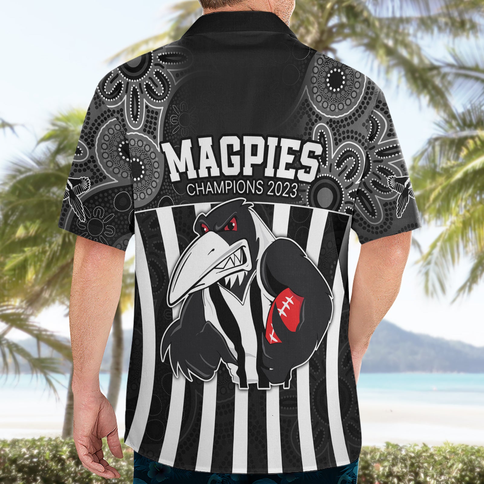 AFL Magpies Champions 2023 Hawaiian Shirt Proud Collingwood Aboriginal Vibe - Vibe Hoodie Shop