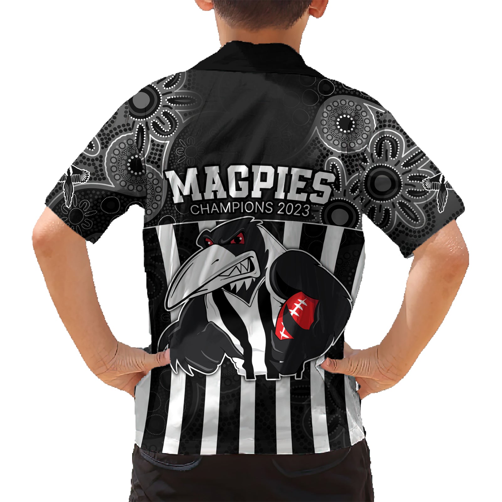 AFL Magpies Champions 2023 Hawaiian Shirt Proud Collingwood Aboriginal Vibe - Vibe Hoodie Shop