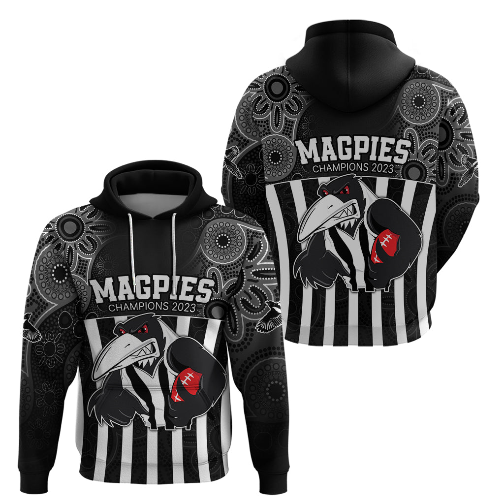AFL Magpies Champions 2023 Hoodie Proud Collingwood Aboriginal Vibe LT9 - Vibe Hoodie Shop
