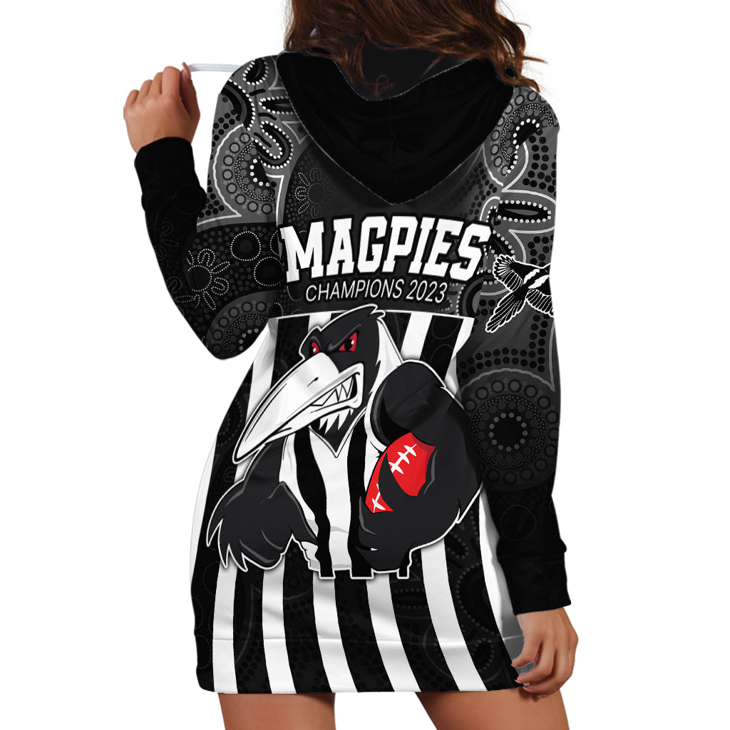 AFL Magpies Champions 2023 Hoodie Dress Proud Collingwood Aboriginal Vibe - Vibe Hoodie Shop