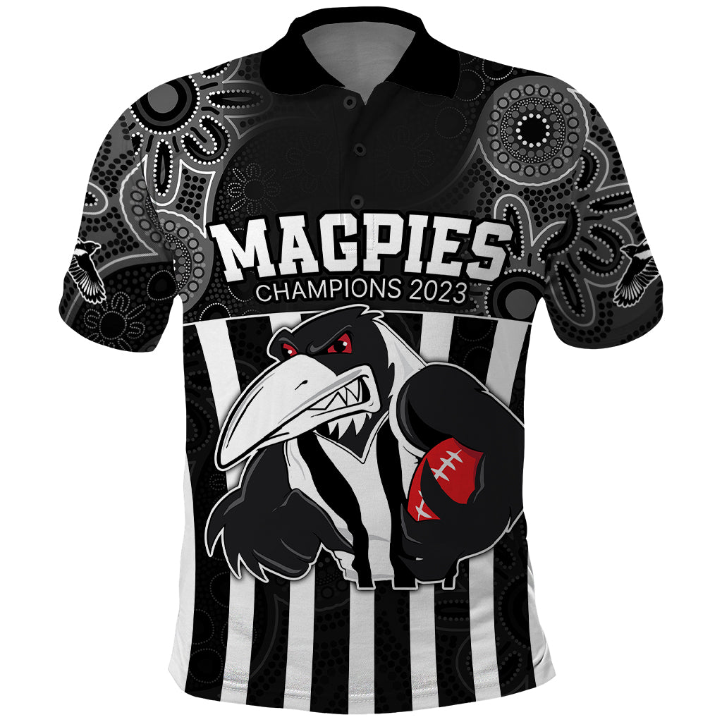 AFL Magpies Champions 2023 Polo Shirt Proud Collingwood Aboriginal Vibe LT9 - Vibe Hoodie Shop